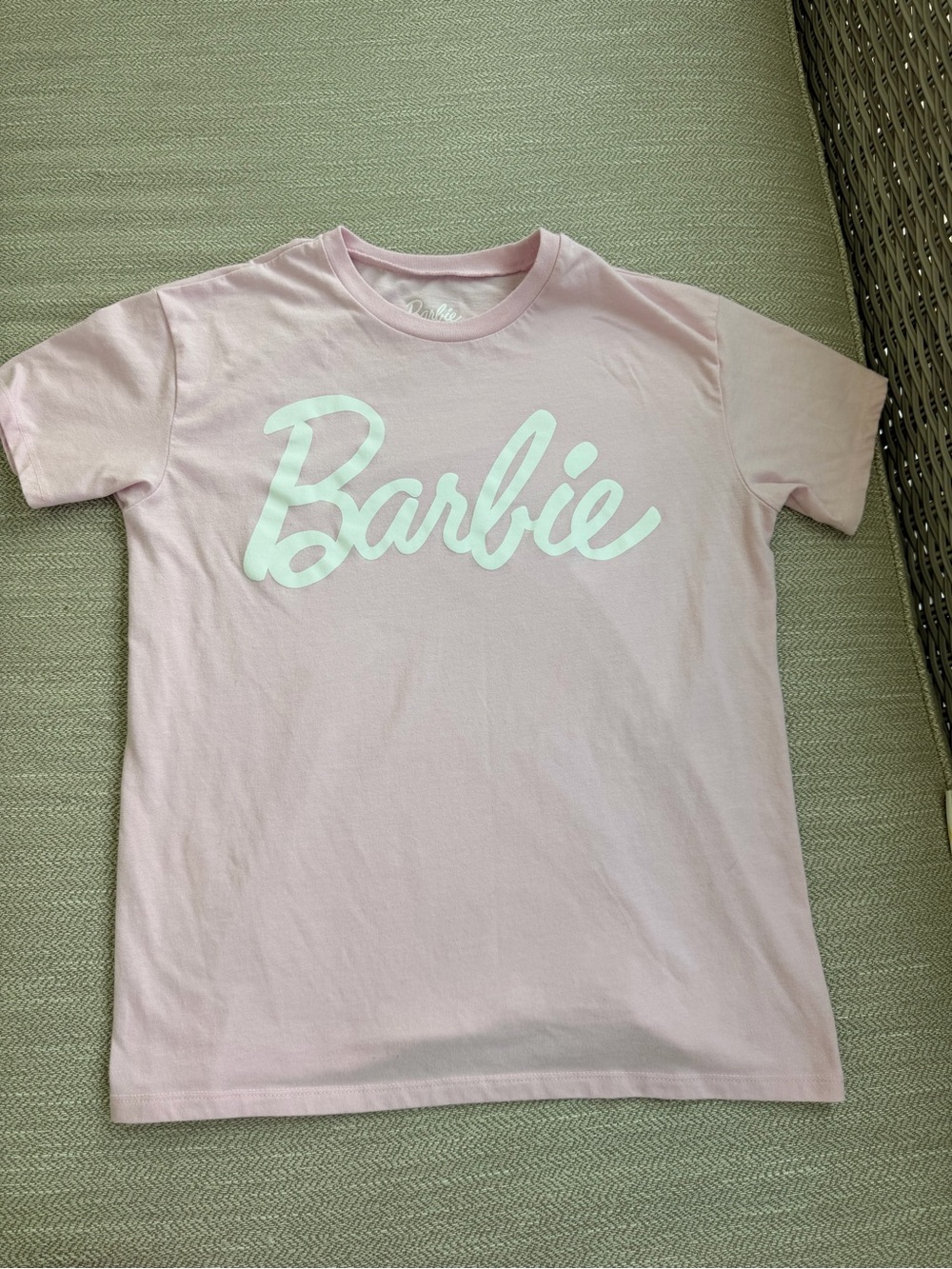 Barbie Light Pink Tee with White Script Logo